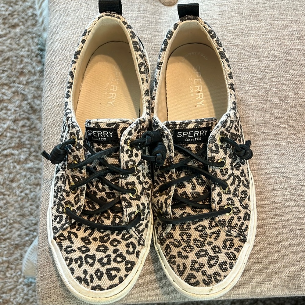 Leopard print sperry top sider